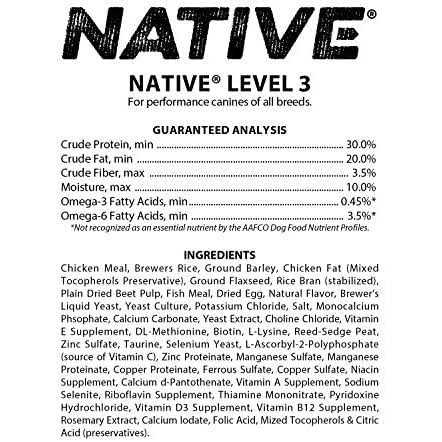 Kent Native Level 3 Performance Dog Food 40 Pounds - Pet Supplies online store