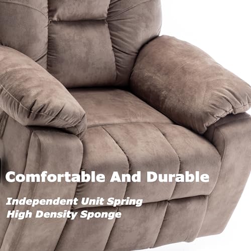 Power Lift Recliner Chair for Elderly, Lazy Boy Recliner Chair with Massage and Heating, 26in Extra Wide Recliner Seat with Cup Holder, Adjustable Electric Reclining Chair for Big Man