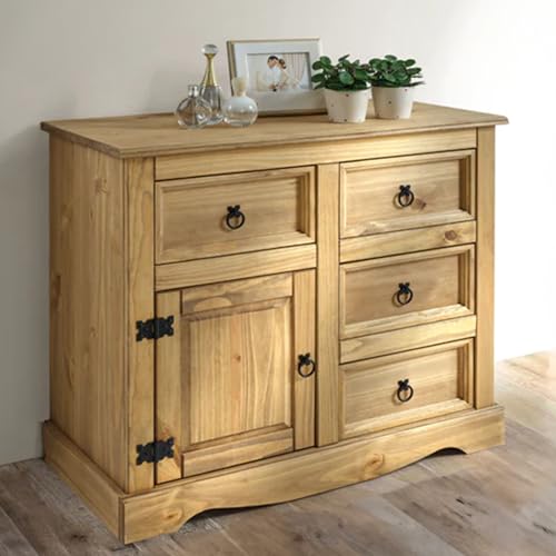 Solid Wood Buffet Sideboard 65.9" W, 16.9" D, 31.6" H - 3 Doors & 3 Drawers - Farmhouse Buffet, Farmhouse Furniture, Storage Cabinet, Cupboard Console Table - Corona Collection