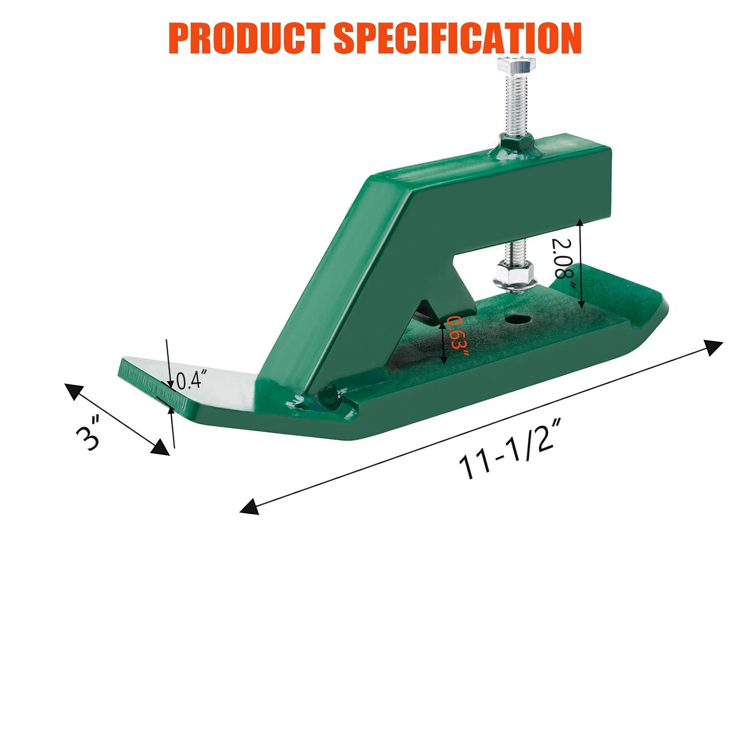 ONECHOI Tractor Bucket Edge Tamer, Heavy Duty Steel Bucket Attachments, 12" Long Skid Edge Protector Turning Bucket into Snow Pusher, 3" Width Turf Tamer Preventing Grass Destruction（ 1 Pack） Pack of 2