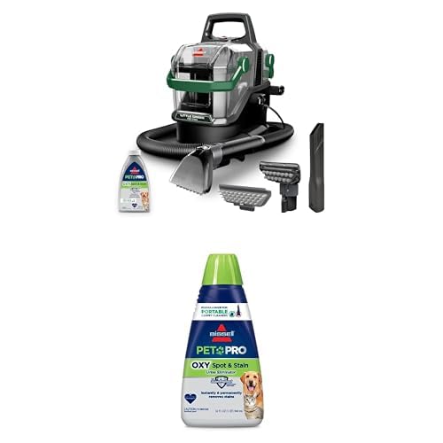 BISSELL Little Green Pet Pro Portable Carpet Cleaner Portable Carpet and Upholstery Deep Cleaner, Car/Auto Detailer, with Self-Cleaning Tough Stain Tool, Pet Hair Removal Tool, Crevice Tool (3909)