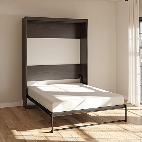 Signature Sleep Queen Murphy Wall Bed with Memory Foam Mattress in Ivory Oak