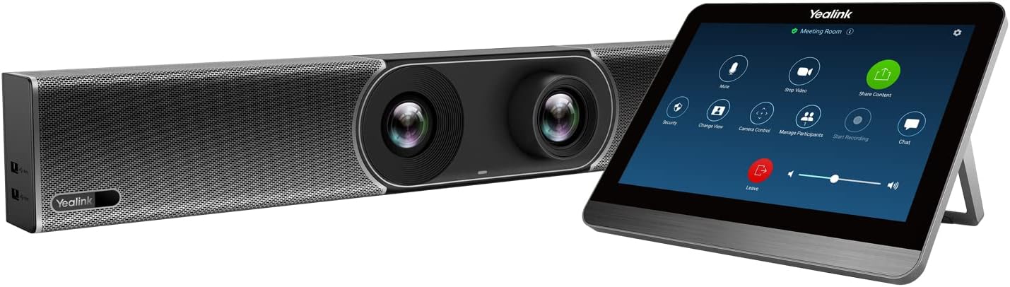 Yealink A20 MeetingBar Zoom Certified,Wide Angle Webcam with 8 Microphones and Speakers,Meeting Collaboration Device, Audio and Video Conferencing System for Small and Huddle Conference Rooms