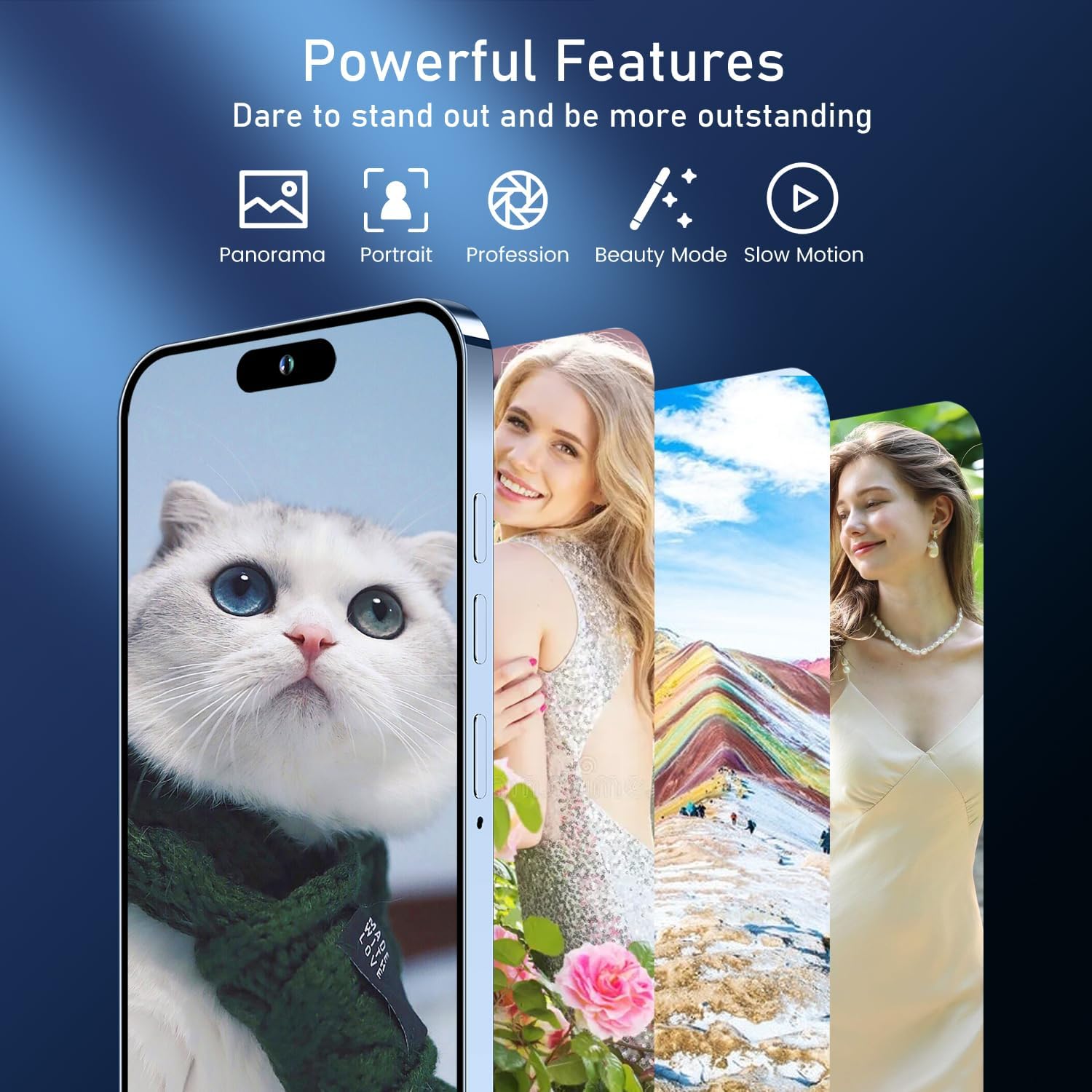 A15 PROMAX Smartphone, 6+256GB Unlocked Phone, Android 13.0, 48+108MP Zoom Camera, Long Battery Life 6800mAh, Dual SIM, 6.7“ HD Screen,5G Phone (LAN)