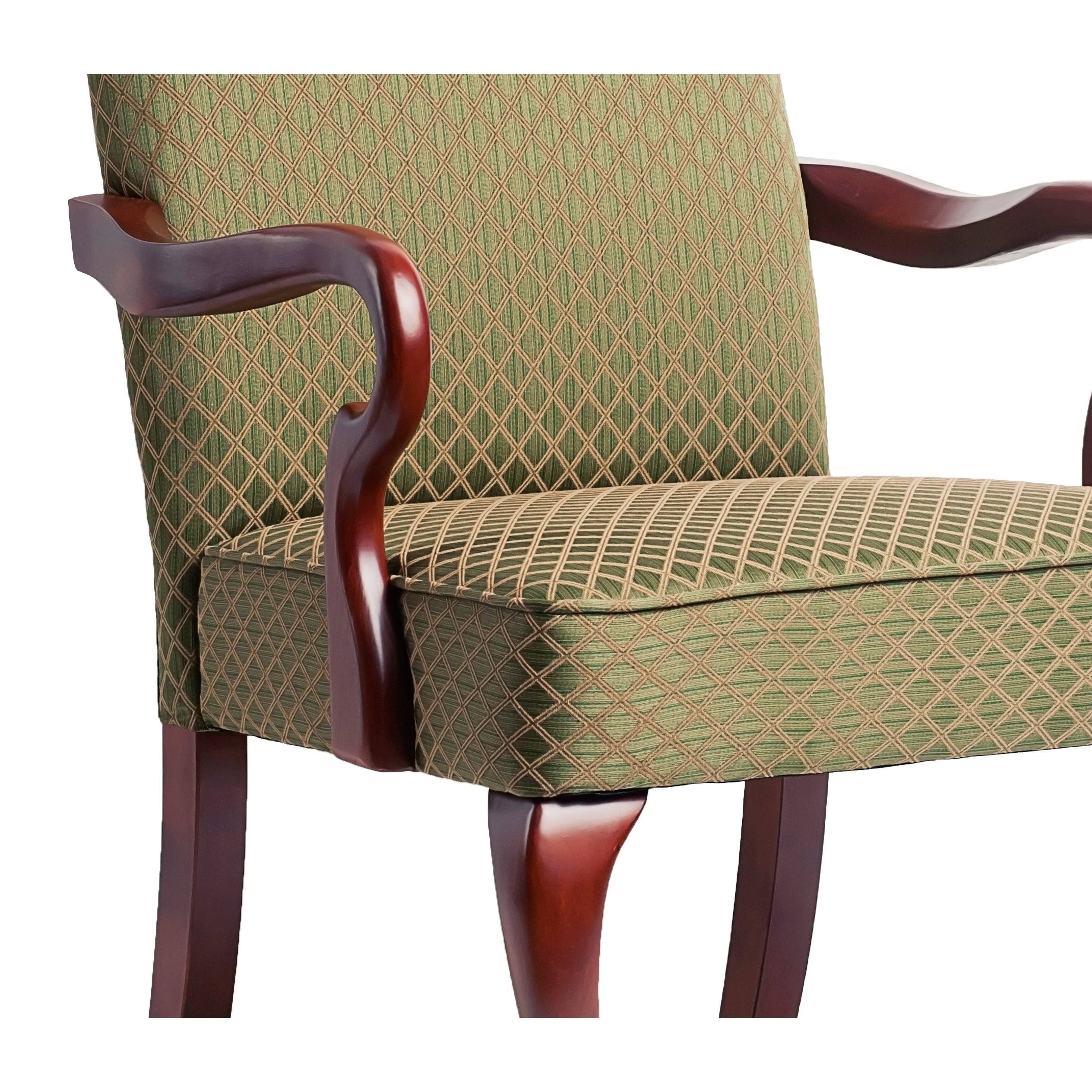 Copper Grove Casalis Cherry Finish Gooseneck Accent Chair Dayton Beige