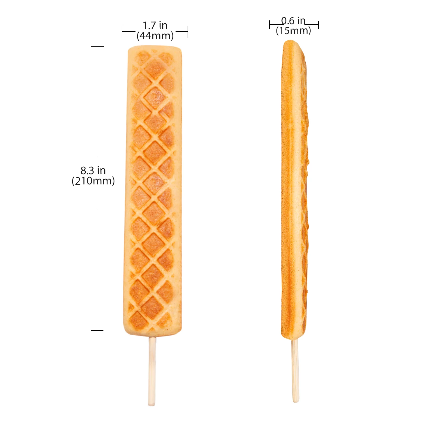 ALDKitchen Waffle Stick Maker | 5 Flat Waffles | Checkered Pattern | Nonstick | Stainless Steel | 110V