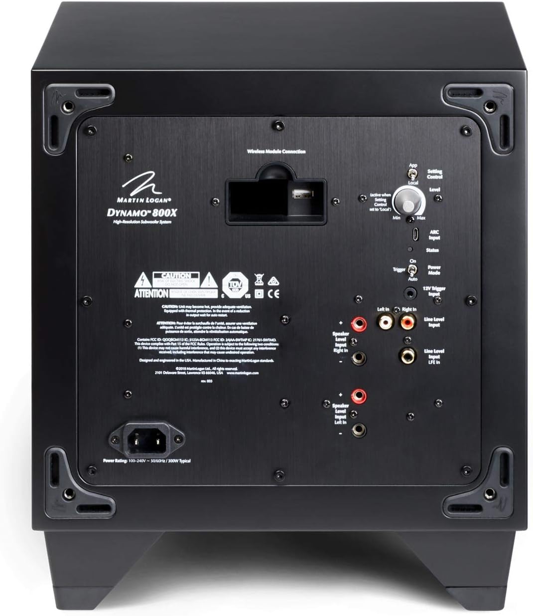 MartinLogan Dynamo 800 X 10-inch 300 Watt Powered Subwoofer with Sub Control App - Black