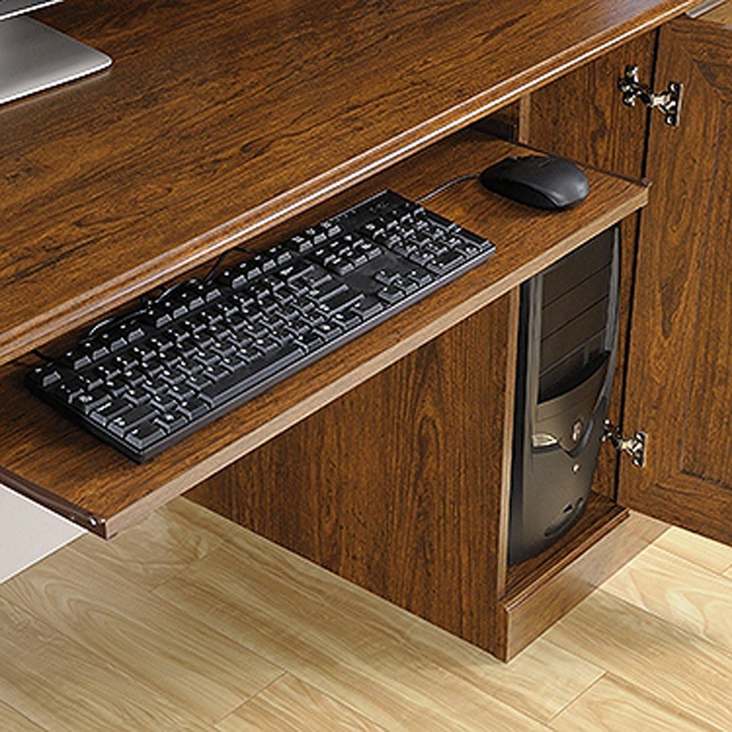 Sauder Orchard Hills Computer Desk with Hutch | Milled Cherry