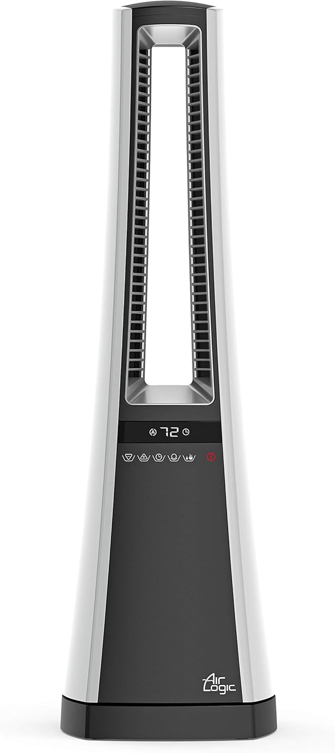 Lasko Bladeless W/Remote Space Heaters, 27", Silver AW300