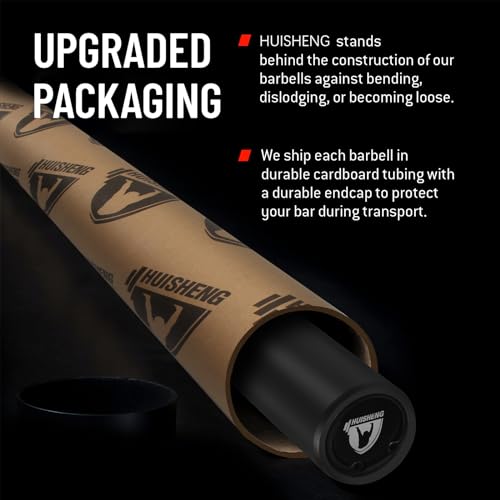 HUISHENG 7ft Olympic Barbell Bar for Weightlifting, 2 Inch 45 lb Barbell for Squats, Deadlifts, Presses, Rows, Curls, Weight Bars for lifting,500LBS/700LBS/1000LBS Capacity Available