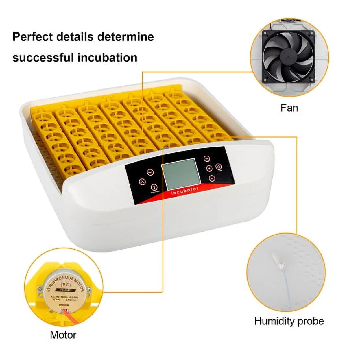 56-Egg Incubator, Fully Digital Incubators for Hatching Eggs with Automatic Egg Turning, Humidity & Temperature Control, Poultry Hatcher Machine for Hatching Chicken Duck Goose Pigeon Quail Bird