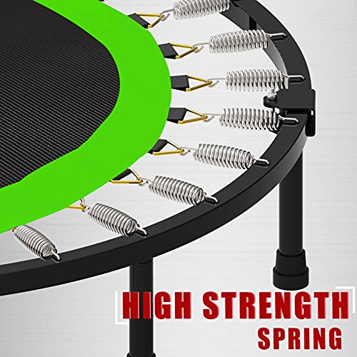 40" Folding Mini Fitness Indoor Exercise Workout Rebounder Trampoline with Handle, Max Load 330lbs