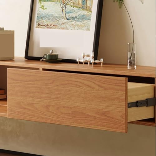Floating TV Stand Wall Mounted Wall Mounted TV Cabinet Floating TV Shelf Stand, Modern Space-Saving Wood Media Entertainment TV Console Cabinet with Down Flip Door Floating TV Shelf (Color : Nature,