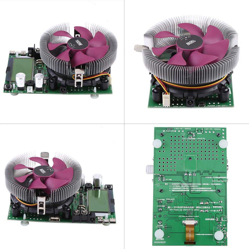 USB Adjustable Battery Capacity, 150W 200V 20A USB Adjustable Constant Current Electronic Load Battery Capacity Tester Module Power Meter