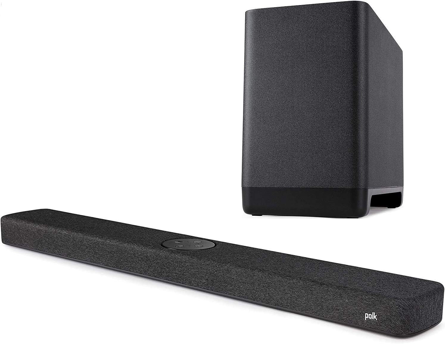 React Sound Bar, Polk SR2 Surround Speakers & Polk React 7-inch Subwoofer