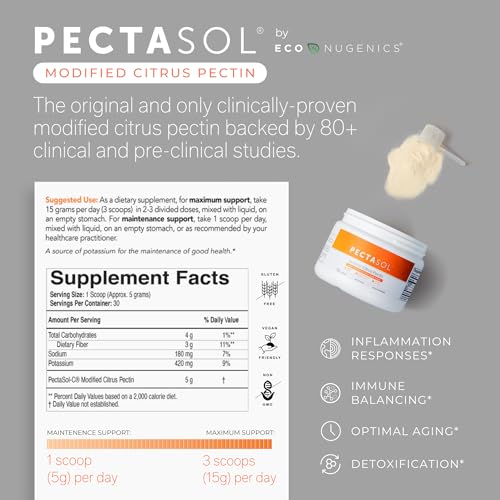 PectaSol Modified Citrus Pectin Powder Super-Nutrient to Support Cellular & Immune Health, Joint Support - 454 Grams - Formulated by Dr. Isaac Eliaz of ecoNugenics