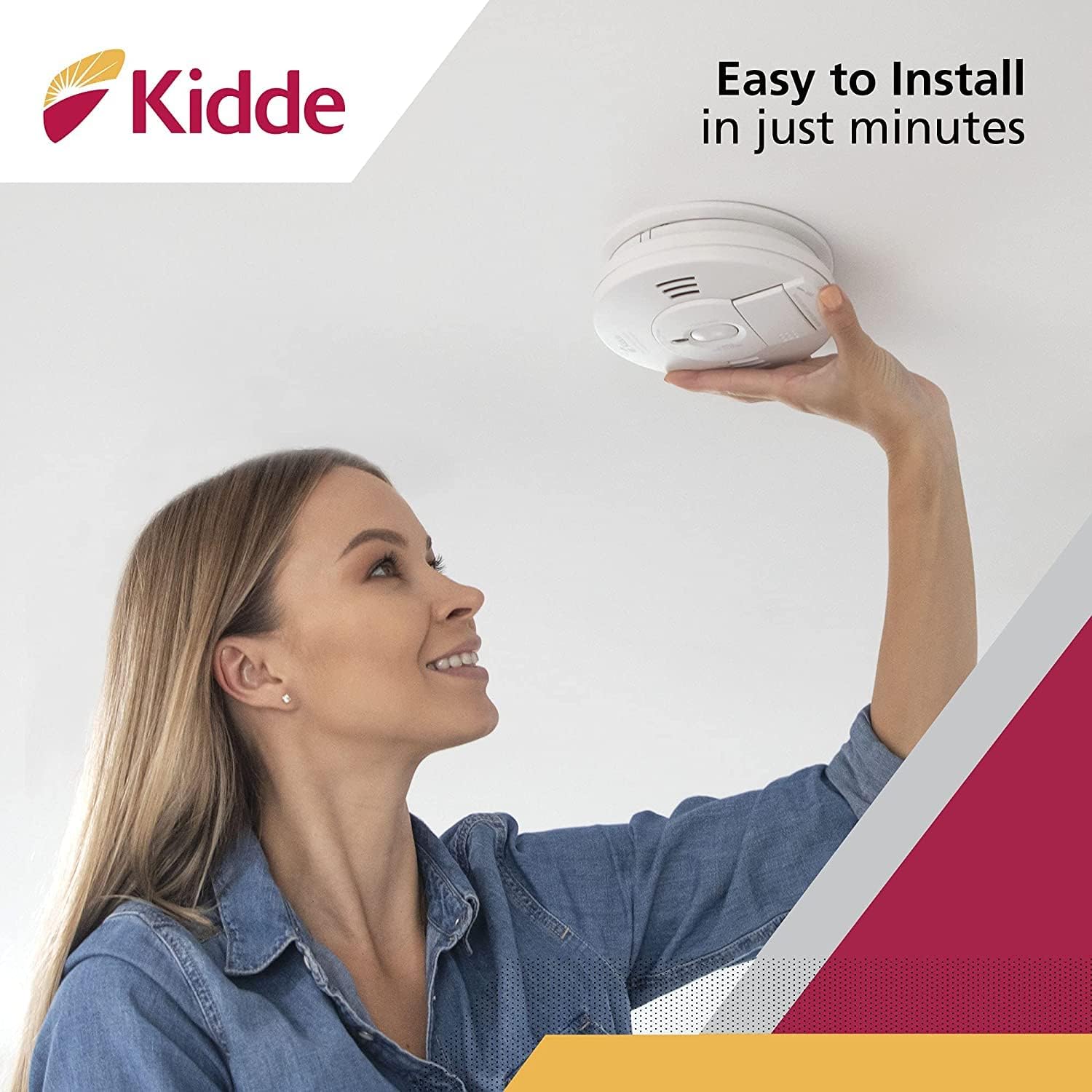 Kidde Smoke & Carbon Monoxide Detector, Hardwired, Interconnect Combination Smoke & CO Alarm with Battery Backup, Voice Alert Pack of 2