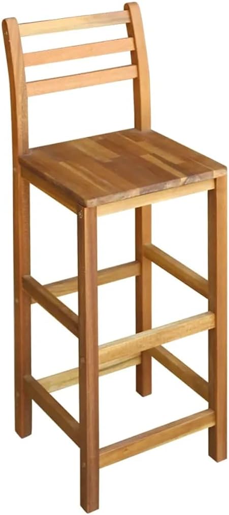 vidaXL 7 Piece Solid Acacia Wood Bar Table and Chair Set Bar Tables and Stool Counter Stool Bar Dining Sets Dining Table and Stools