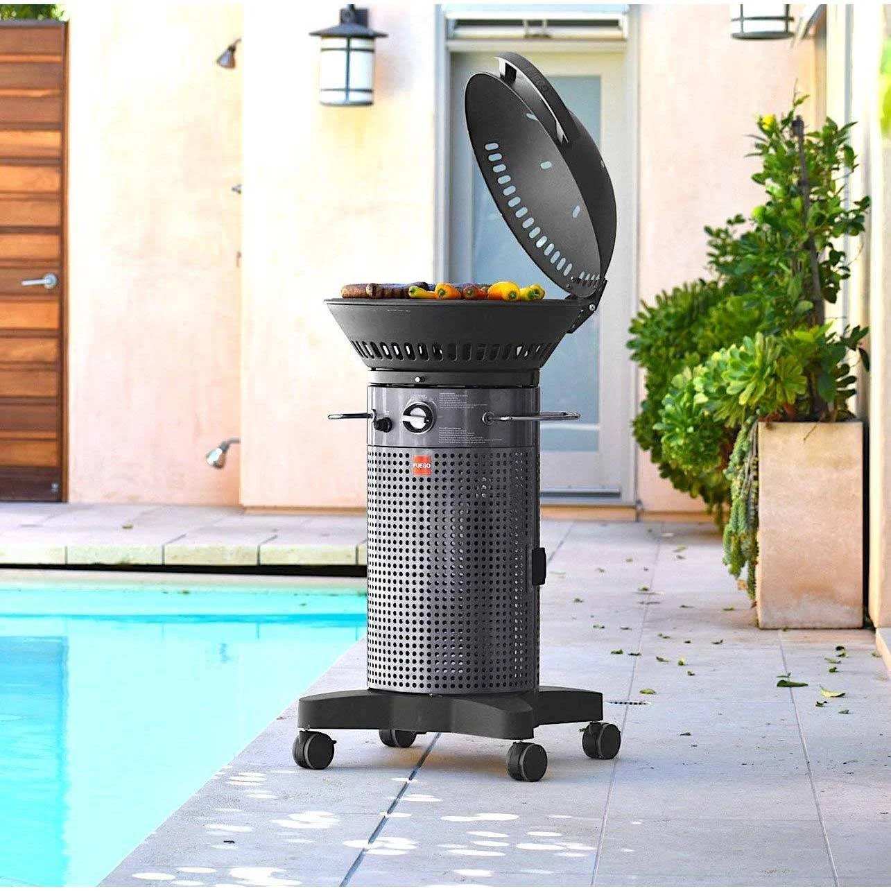 Fuego F21C-H Element Hinged Propane GAS Grill, Dark Gray