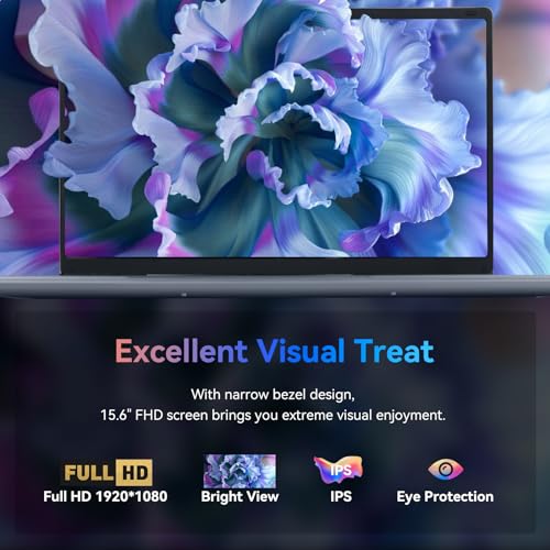 Laptop, 15.6" Laptop Computer, 16GB DDR4 512GB SSD, Windows 11 Laptop, 1080P Full HD Display, Quad-Core Intel Celeron N5095 Processors, 38000mWh Battery Life, 2.4G/5G WiFi, Mini-HDMI