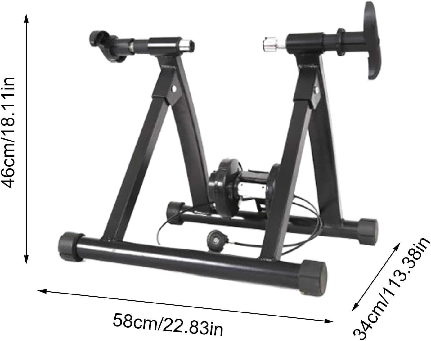 Bike Trainer Stand for Indoor Riding | Magnetic Flywheel Silent Stationary Bike Converter | Folding Portable Stand for All-Season Training Fitness, 1, Black