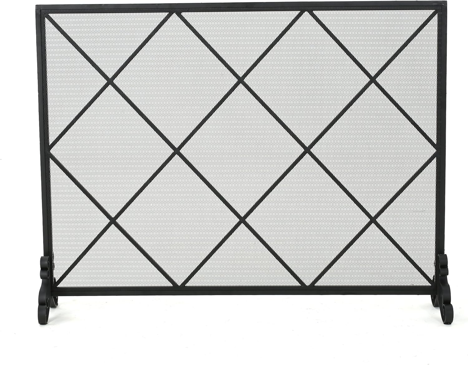 Christopher Knight Home Howell Single Panel Iron Fireplace Screen, Black