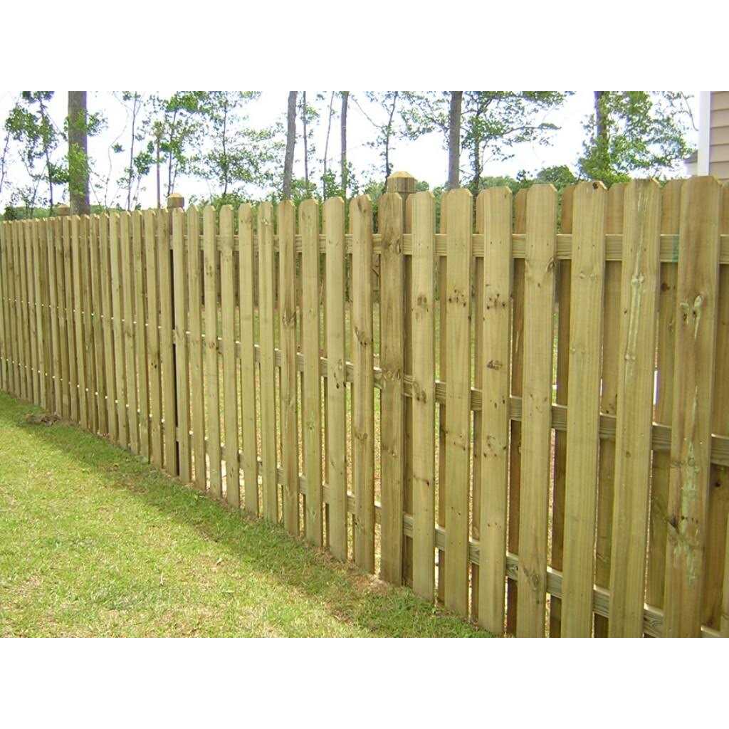 Severe Weather 6-ft x 8-ft Pressure Treated Southern Yellow Pine Dog Ear Privacy Spaced Picket Fence Panel - Shop Hardware Tools Online Store