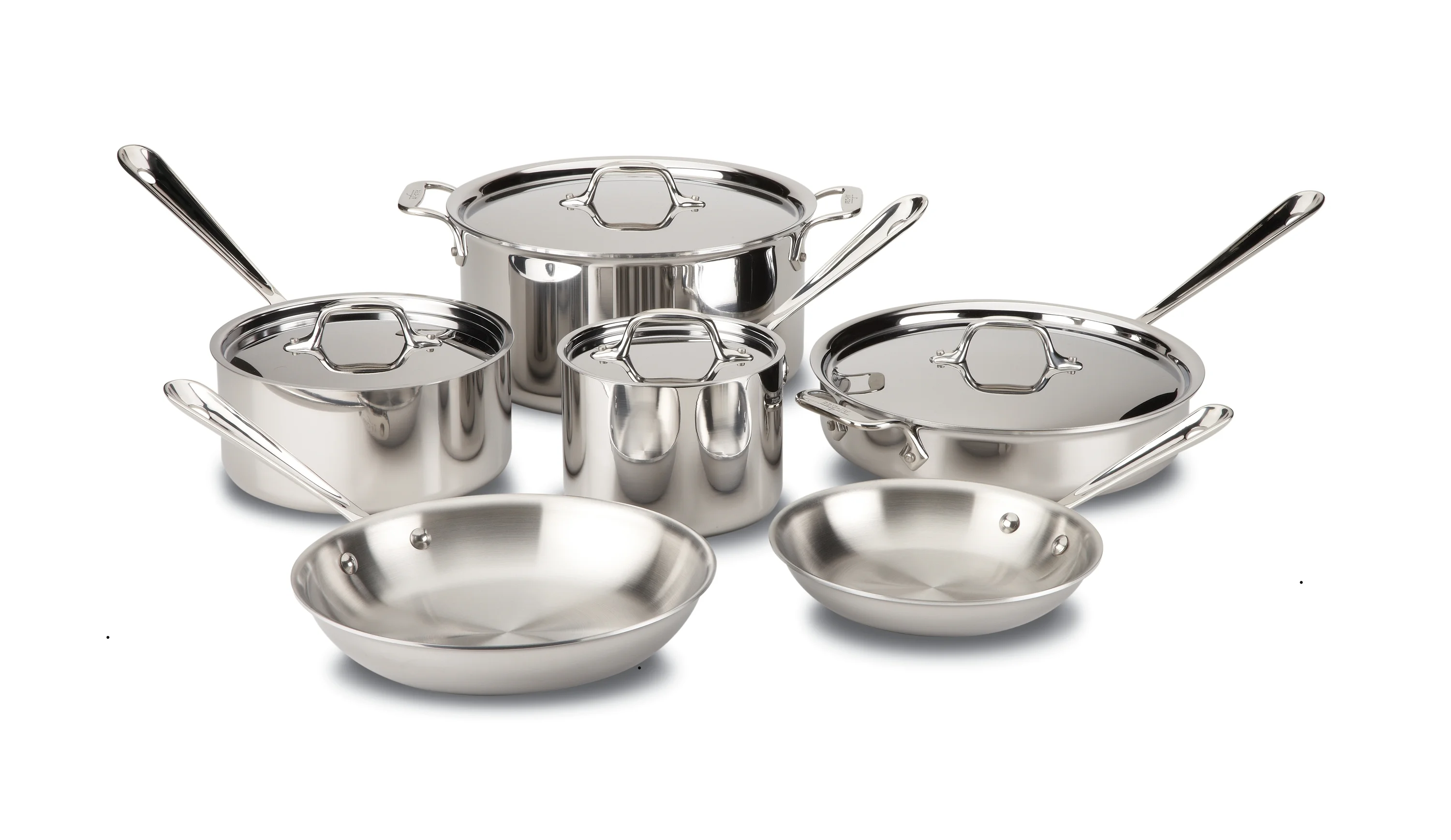All-Clad D3 Stainless 3-ply Bonded Cookware Set, 10 piece Set