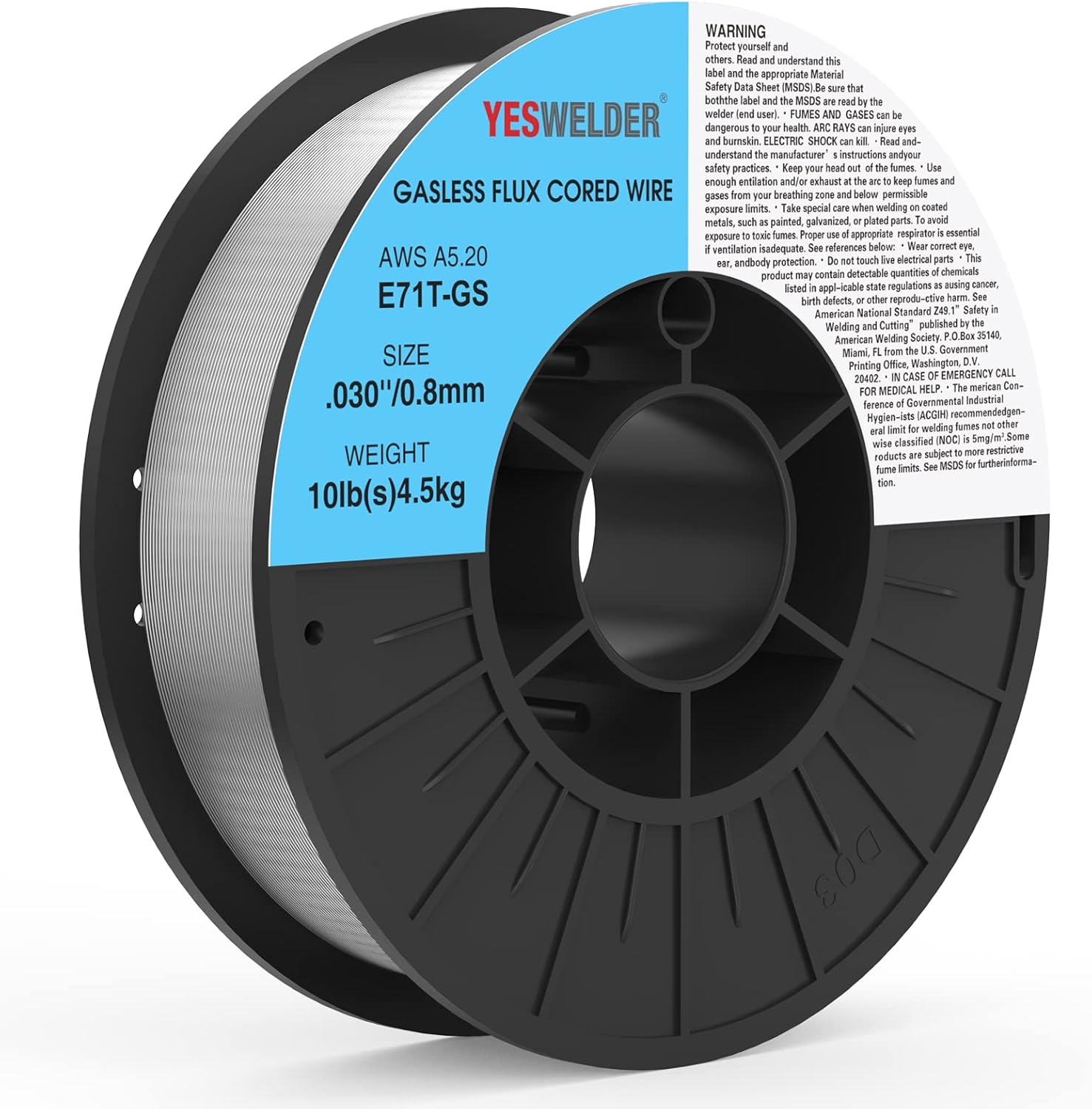 YESWELDER Flux Core Mig Wire, Mild Steel E71TGS.035-Diameter, 10-Pound Spool Pack of 2