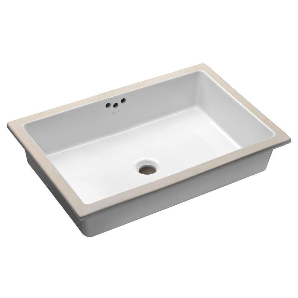 KOHLER Kathryn Vitreous China Undermount Bathroom Sink with Glazed Underside
