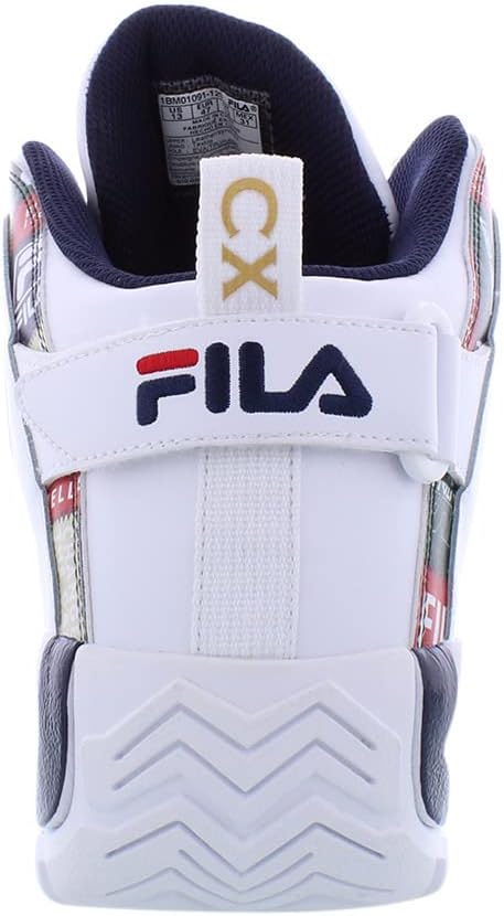 Fila Men's Grant Hill 2 Patchwork Basketball Shoes White/Fila Navy/Fila Red 9.5