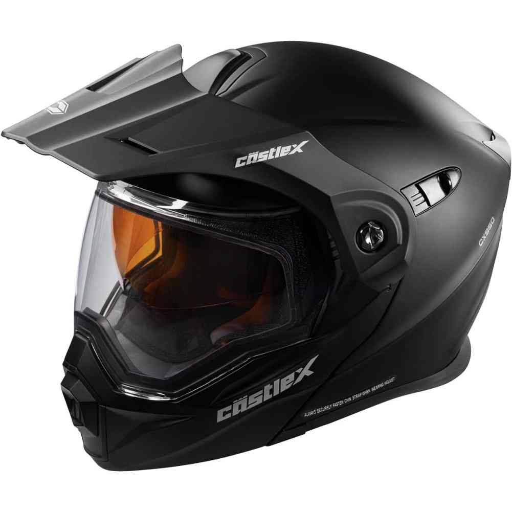 Castle x Exo-cx950 Modular Snowmobile Helmet Solid Matte Black Med