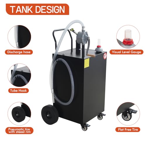 45 Gallon Portable Fuel Storage Tanks Gas Caddy Storage Diesel Kerosene Storage Containers for Boat, Atv, Car, Motorcycle