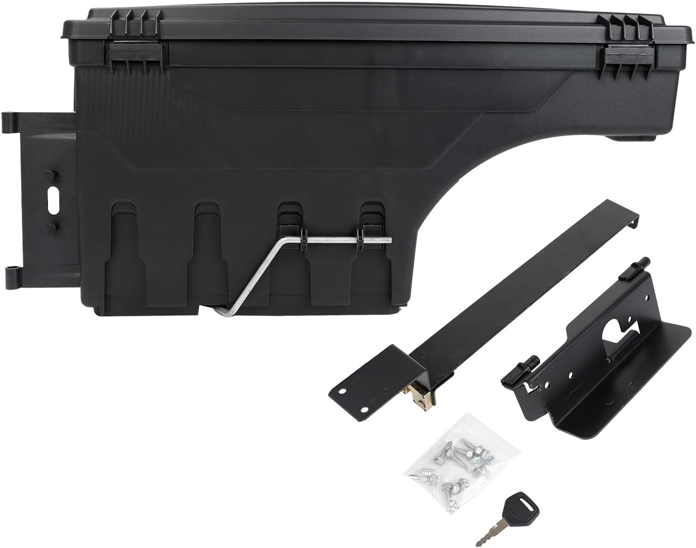 LucaSng Truck Bed Wheel Well Storage Case Tool Box Compatible with Dodge Ram 1500 2500 3500 2002-2018 Rear Driver & Passenger Side Black Lockable Storage Box Unit One Pair