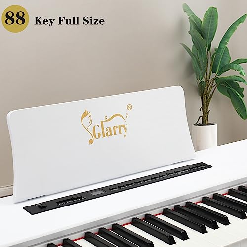 GLARRY Digital Piano 88-Key Home Full Weighted Hammer Heavy Action Digital Piano for All Experience Levels, Beginer, Portable Electric Keyboards Piano, Triple Pedals (Black)