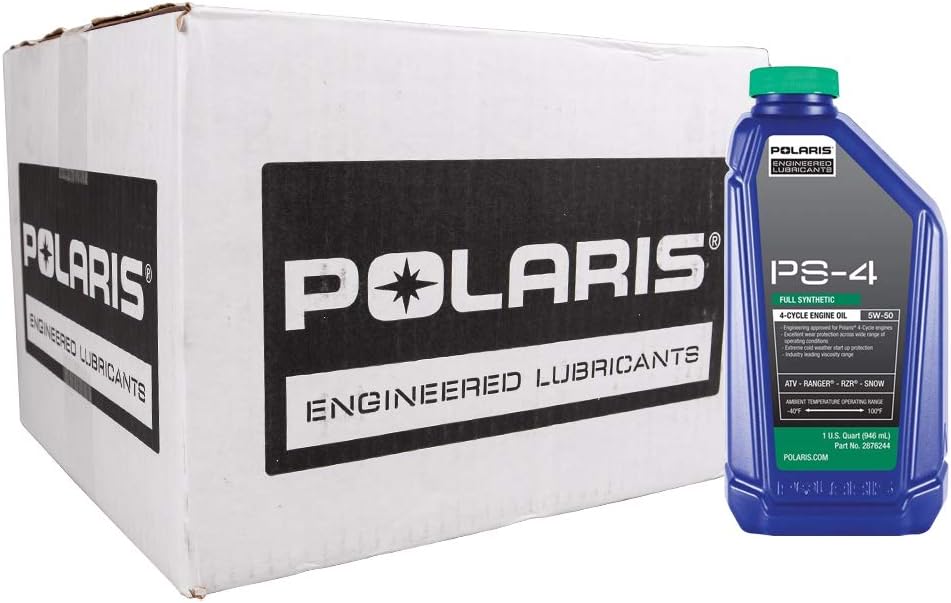 Polaris Case of PS-4 Full-Synthetic Oil 1QT Bottles 5W-50 Ranger RZR Sportsman ACE General OEM