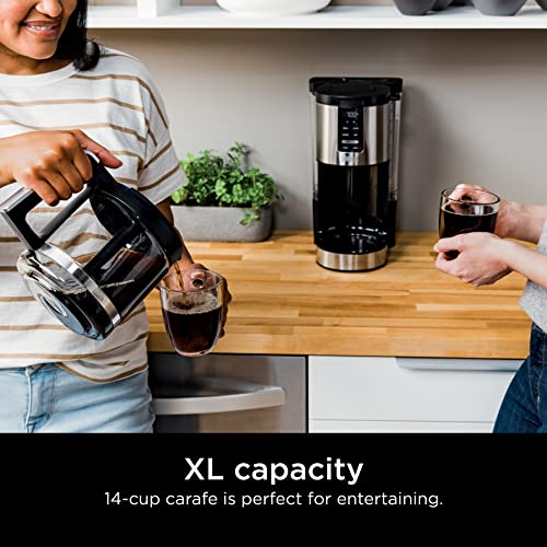 Ninja DCM200C Programmable XL 14-Cup Coffee Maker, 14-Cup Glass Carafe, With Permanent Filter, Stainless Steel