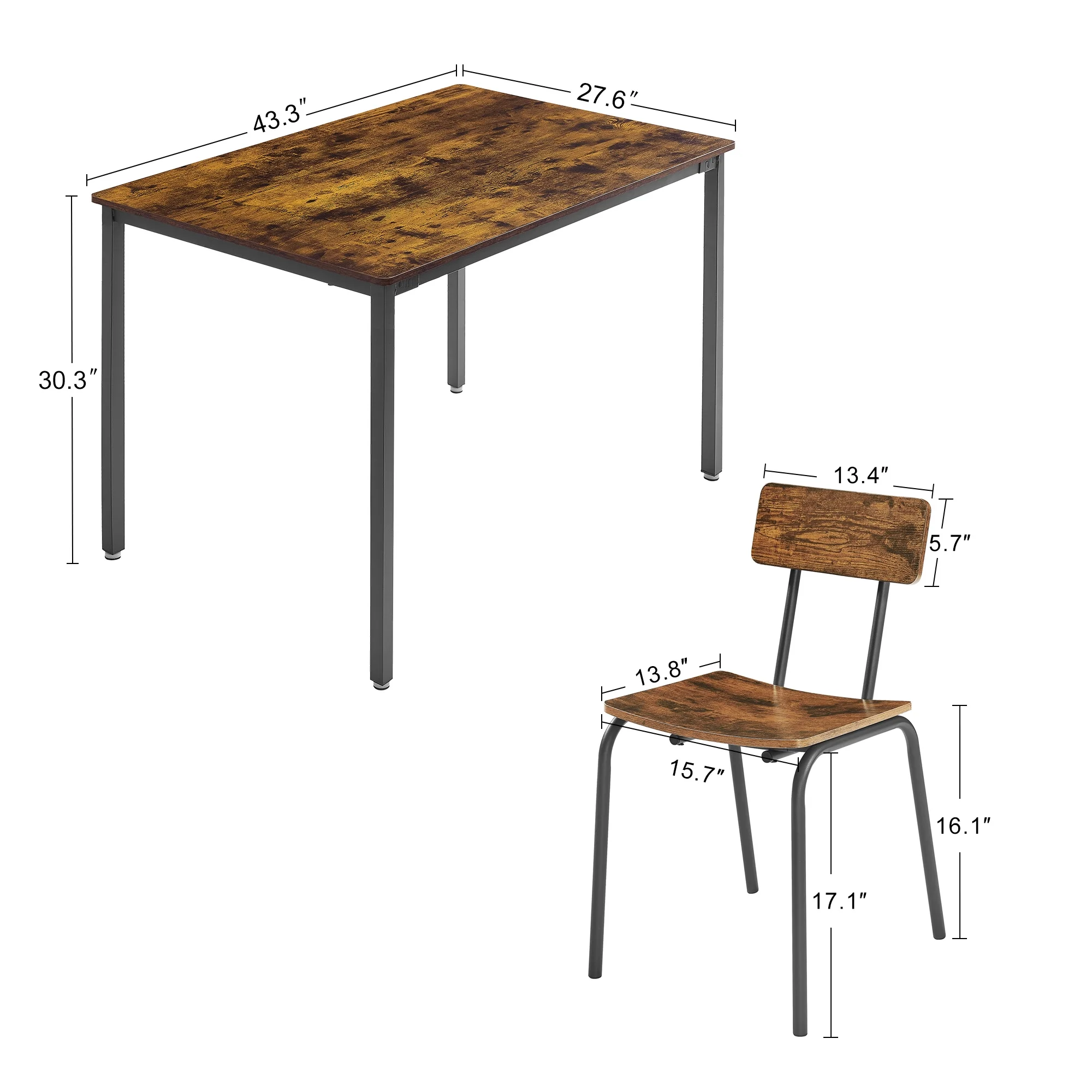 Modern Dining Table Set, 5 Piece Dining Set with 4 Chairs, Dinette Table and Chairs Set for Small Space, Kitchen Breakfast Table Set for 4, D9229