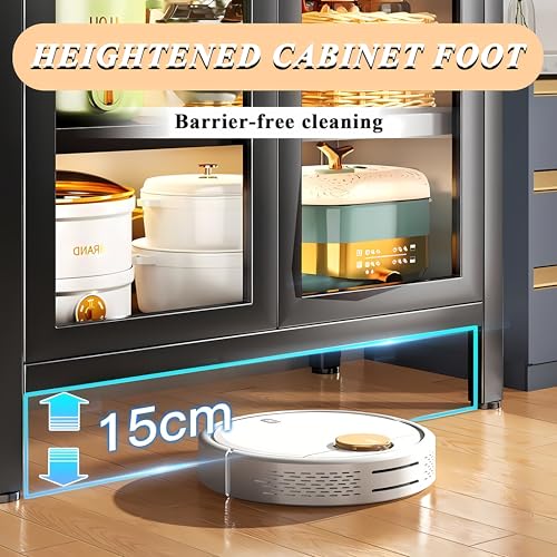 Display Cabinet with Glass Doors, 5 Tier Metal Storage Cabinet Curio Display Cabinet with Adjustable Shelves, Large Capacity Collectibles Toy Display Case for Living Room