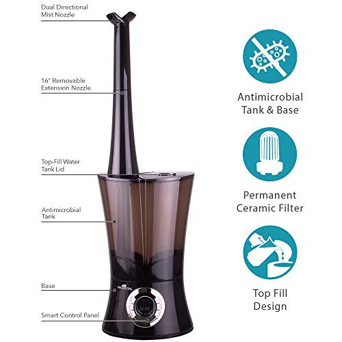 Air Innovations MH-901DA High Capacity & Top Fill Cool Mist Ultrasonic Digital, Black
