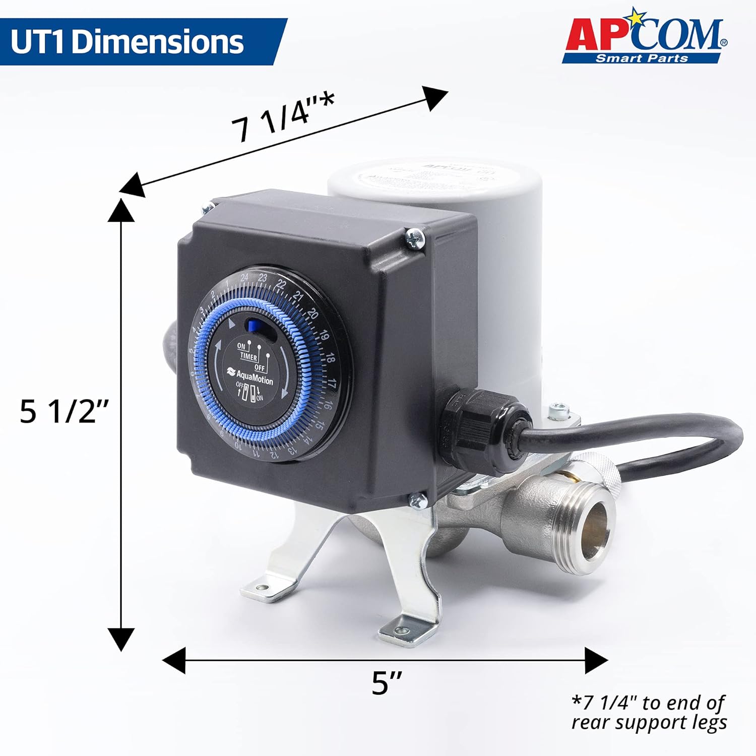 APCOM UT1 Hot Water Recirculation Pump For Under Sink - Instant Hot Water Recirculating System For Tank Type Water Heaters