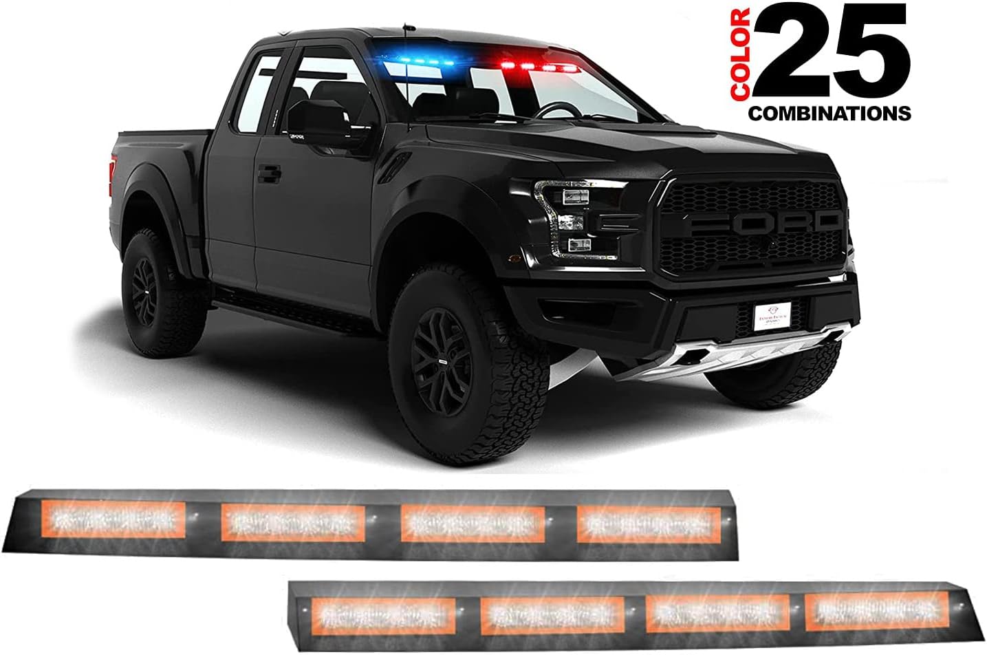 Extreme Tactical Dynamics Elemental 40 Visor Light LED Strobe Visor Light Interior Windshield Light Bar Split Mount Emergency Lights - Blue/White