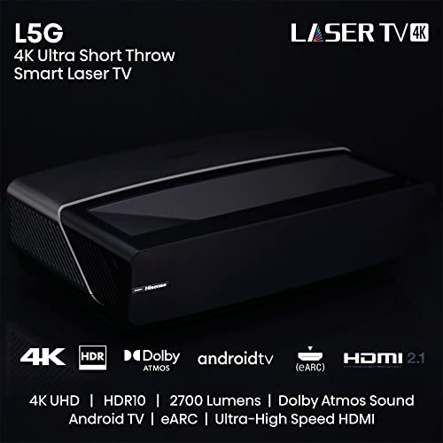 Hisense 4K Ultra-Short-Throw Laser TV & 100'' ALR Cinema Screen Bundle with Premium 4 YR CPS Enhanced Protection Pack