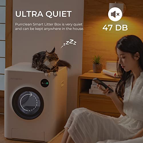 INSTACHEW Purrclean Automatic Self Cleaning Cat Litter Box, Smart App Enabled Litter Box, Large Capacity for Multiple Cats, Secure and Odorless (Purrclean)