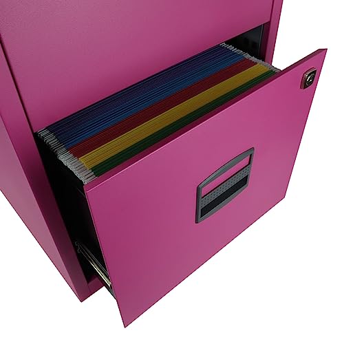 Bisley Two Drawer Steel Home or Office Filing Cabinet, Steel Blue (FILE2-SB)