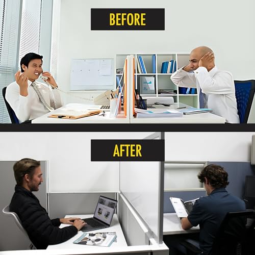 Privacy Screen & Office Panel Extender for Office Cubicles, Polycarbonate Desk Privacy Panel & Divider for Office Cubicle, 12" X 48", White