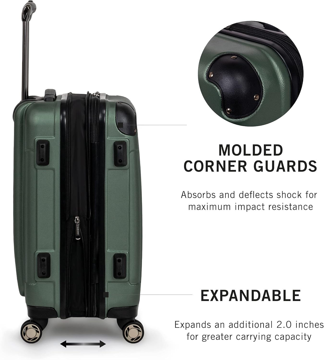 Kenneth Cole Reaction Renegade ABS Expandable 8-Wheel Upright, Cilantro, 28-Inch Checked