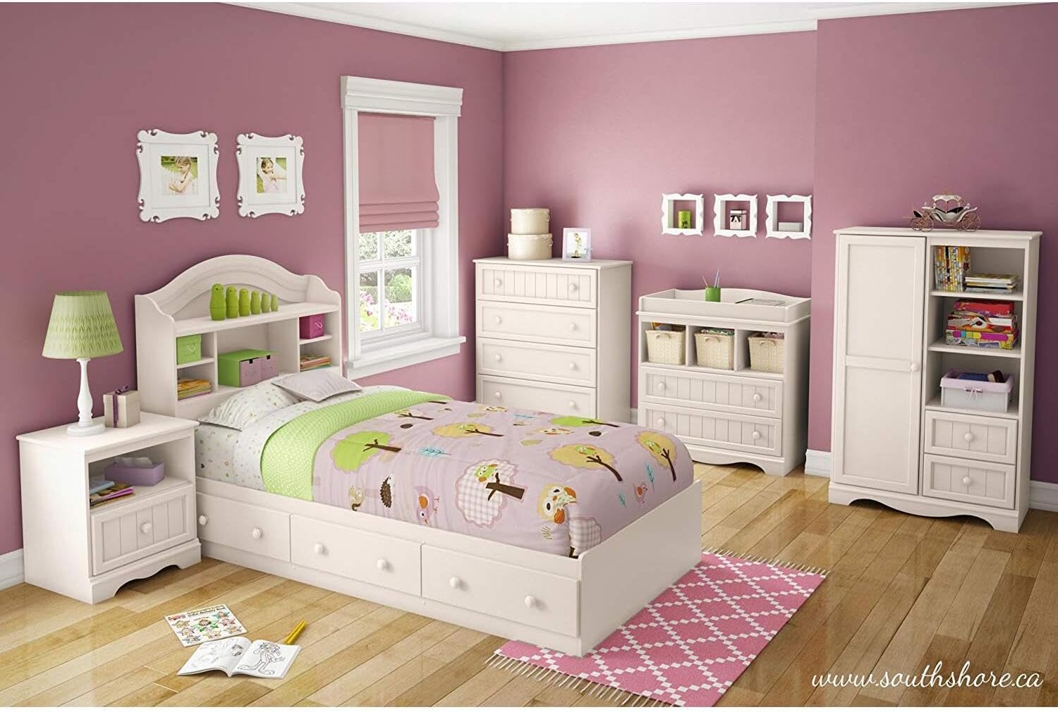 Eclectic Elegance Armoire with Drawers for Kid's Room, Pure White - 18.75" D x 33" W x 48.75" H, Adjustable with 2 Doors and 2 Drawers
