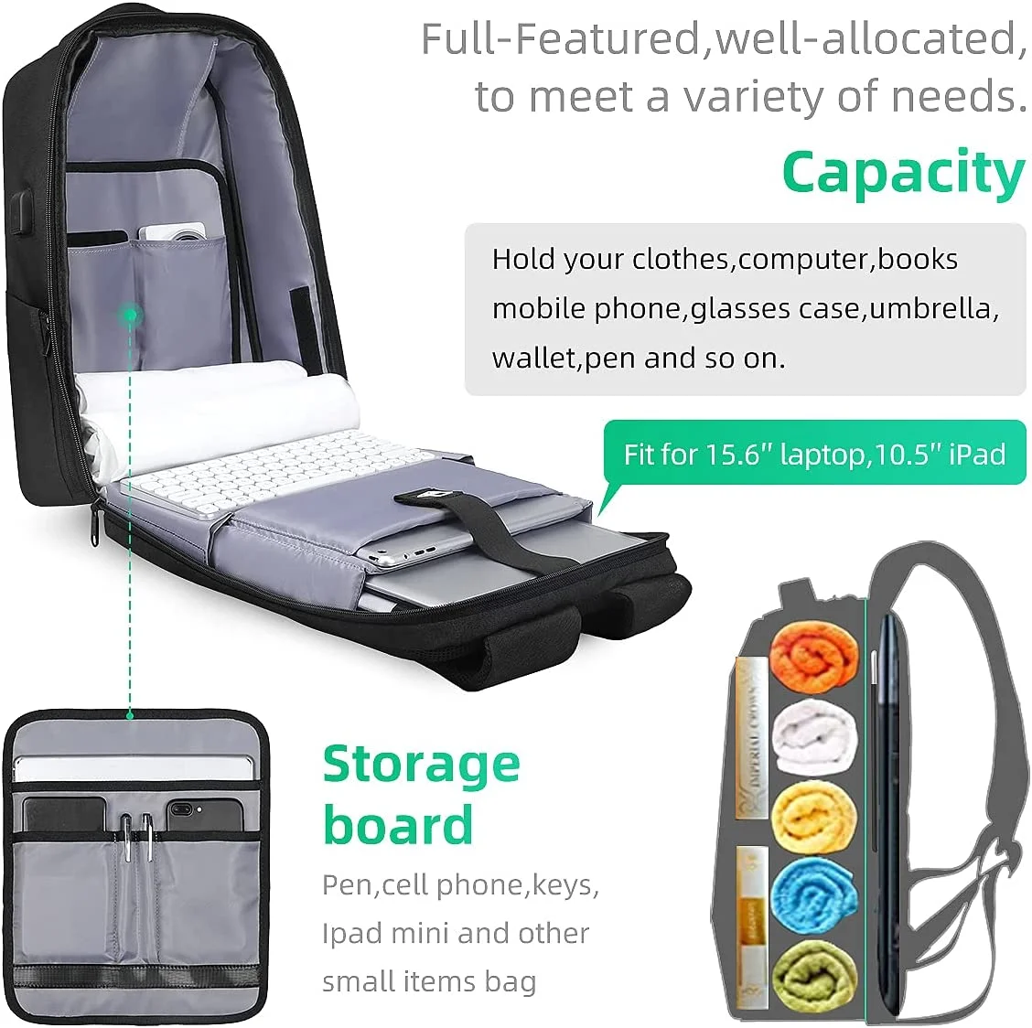 MARK RYDEN Anti Theft Backpack with TSA Approved Lock and Scratch Resistant Shell, Waterproof Travel Backpack, USB Laptop Backpack for Men and Women Fits 15.6 Inch Notebook