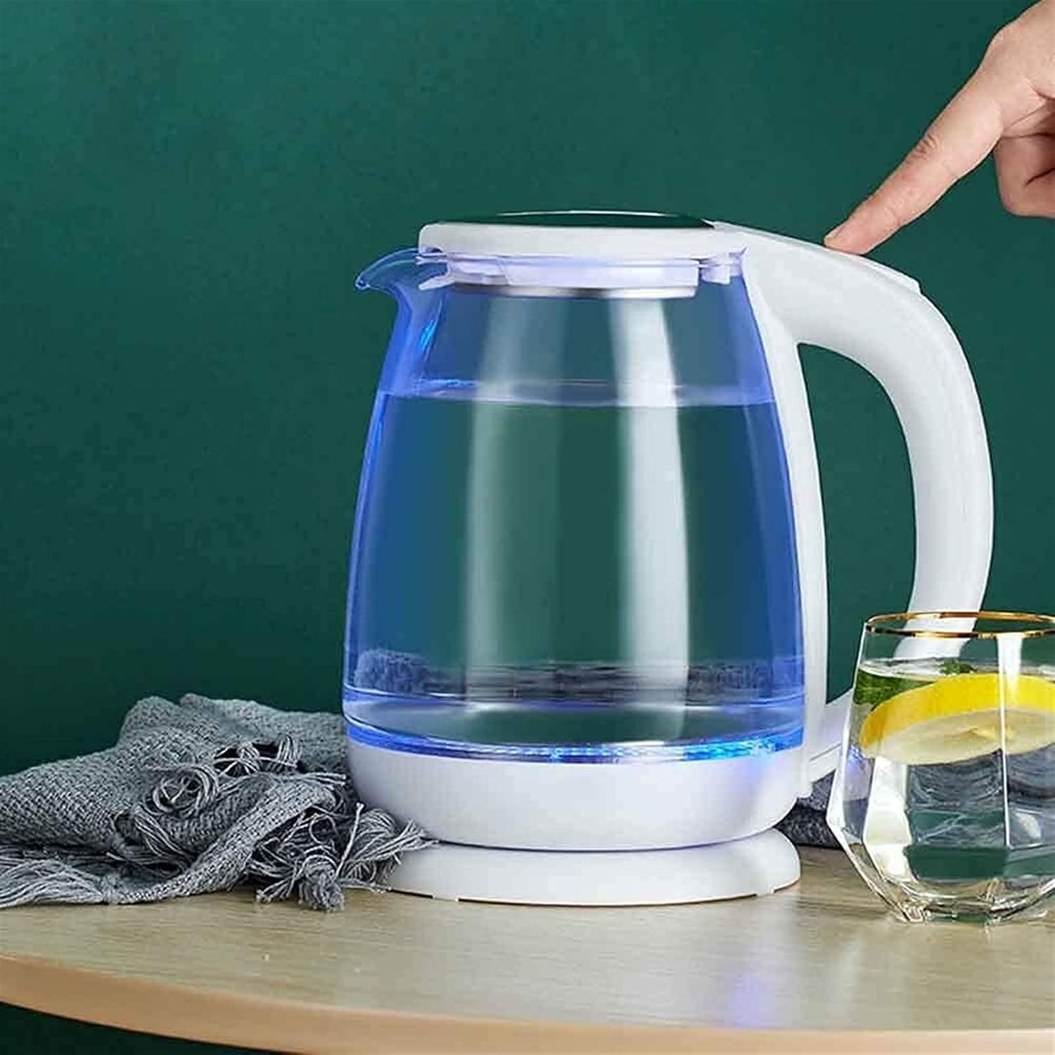 Kettles, Glass Kettles for Boiliwater Tea Pot 1.8L Fast Boil Water Kettle with Illuminated Led, Auto-Off & Boil-Dry Protection - for Hot Water Tea & Coffee Maker